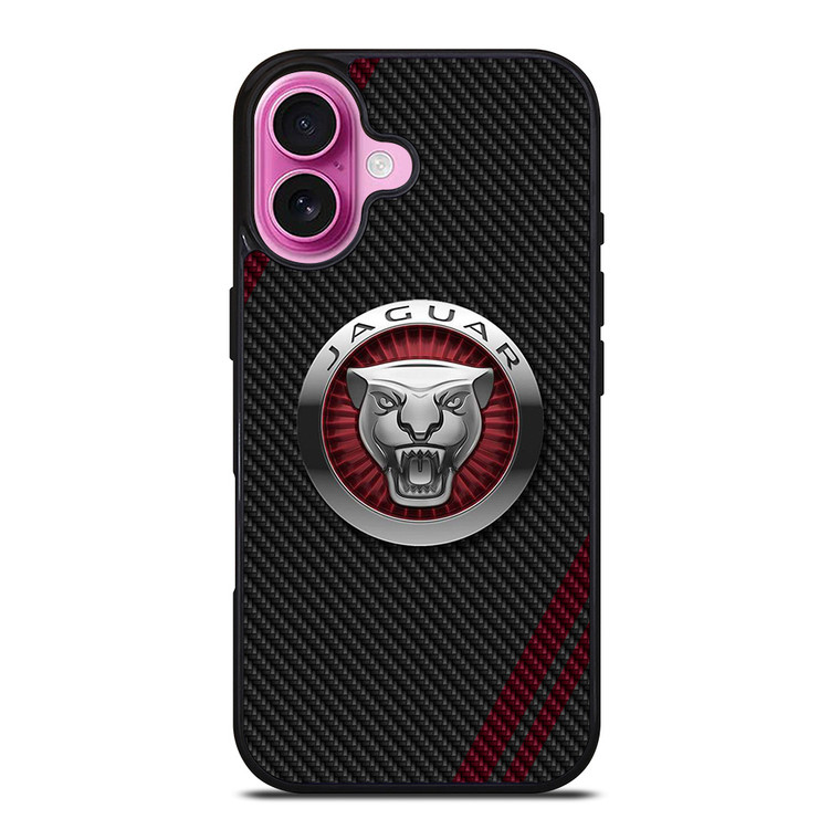 JAGUAR CARBON STRIPE LOGO iPhone 16 Plus Case Cover