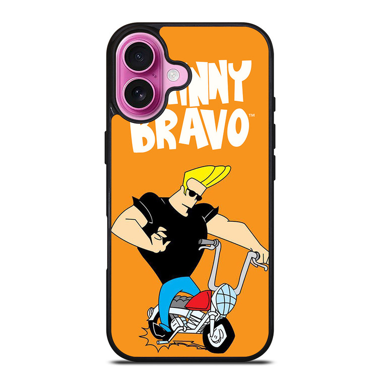 JOHNNY BRAVO CARTOON RIDING BIKE iPhone 16 Plus Case Cover