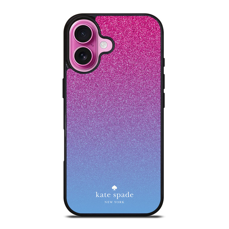 KATE SPADE NEW YORK PINK BLUE GLITTER iPhone 16 Plus Case Cover
