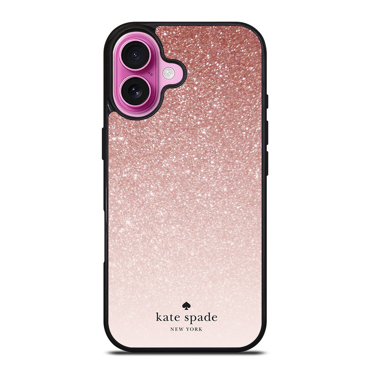 KATE SPADE NEW YORK ROSE WHITE GLITTER iPhone 16 Plus Case Cover