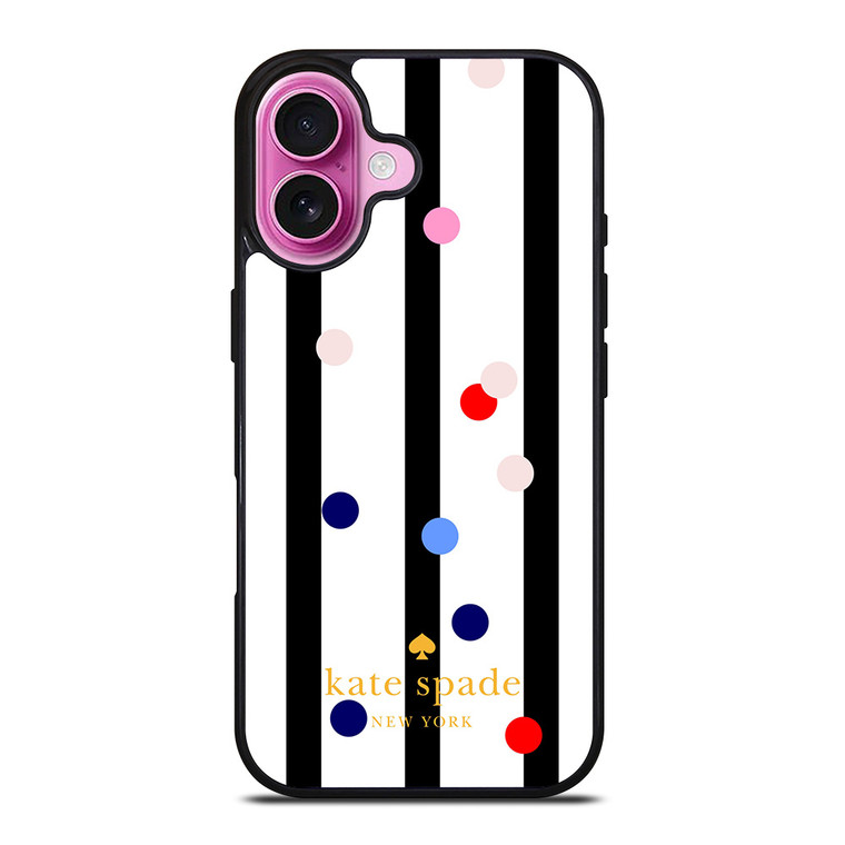 KATE SPADE STRIPE POLKADOTS iPhone 16 Plus Case Cover
