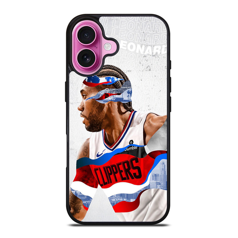 KAWHI LEONARD LOS ANGELES CLIPPERS iPhone 16 Plus Case Cover