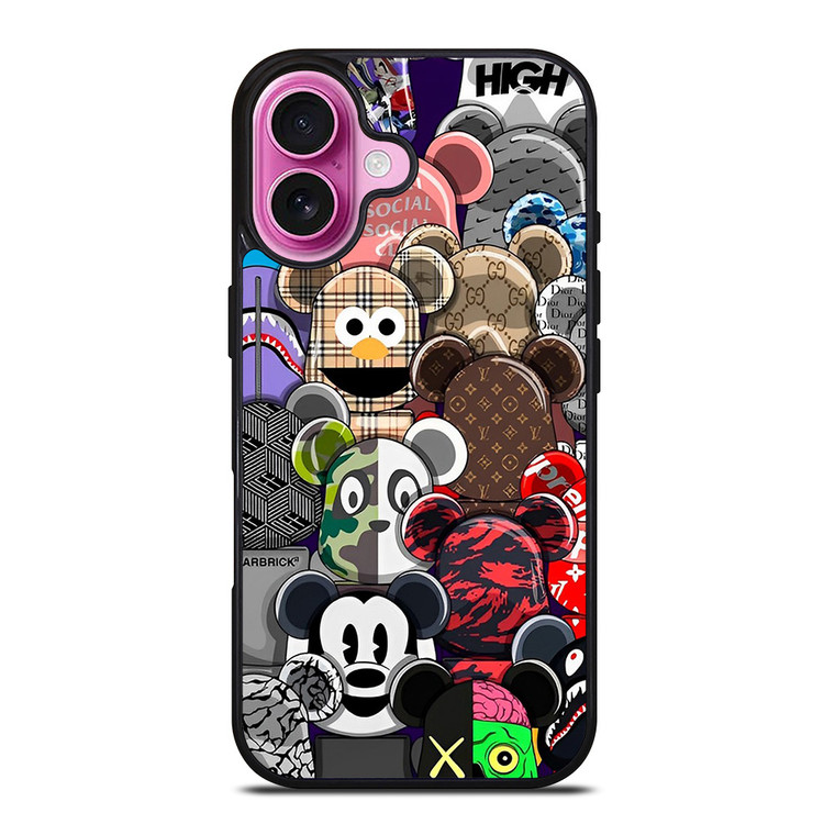 KAWS ALL CHARACTER ICON iPhone 16 Plus Case Cover