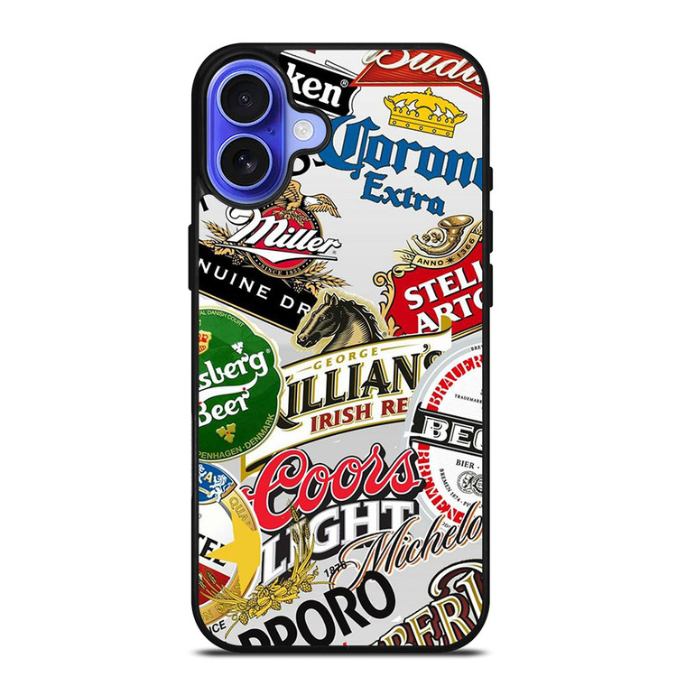 ALL BEER BRAND LOGO iPhone 16 Case Cover