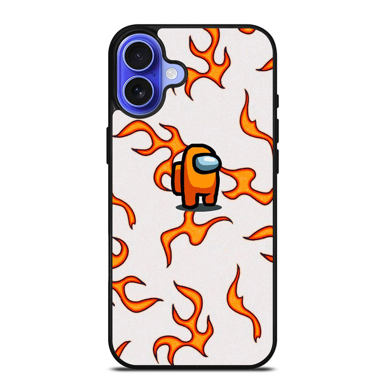 AMONG US ORANGE FLAMES iPhone 16 Case Cover