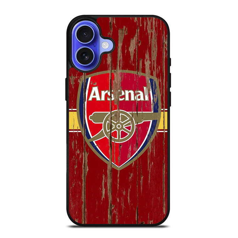 ARSENAL FC WOODEN LOGO iPhone 16 Case Cover