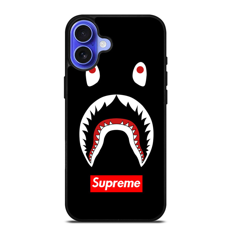 BAPE CAMO SHARK SUPREME BLACK iPhone 16 Case Cover