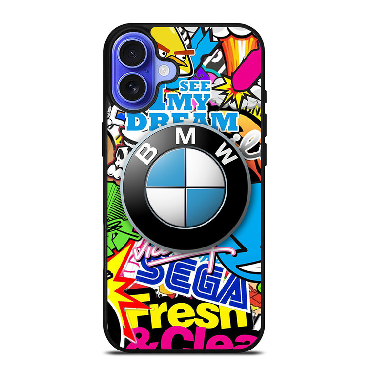 BMW STICKER BOMB iPhone 16 Case Cover