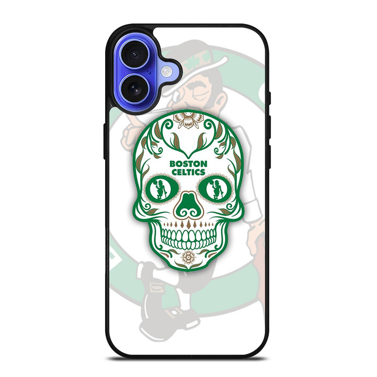 BOSTON CELTICS BASKET SKULL iPhone 16 Case Cover