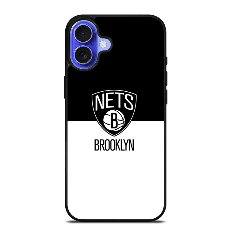 BROOKLYN NETS NBA BLACK WHITE iPhone 16 Case Cover