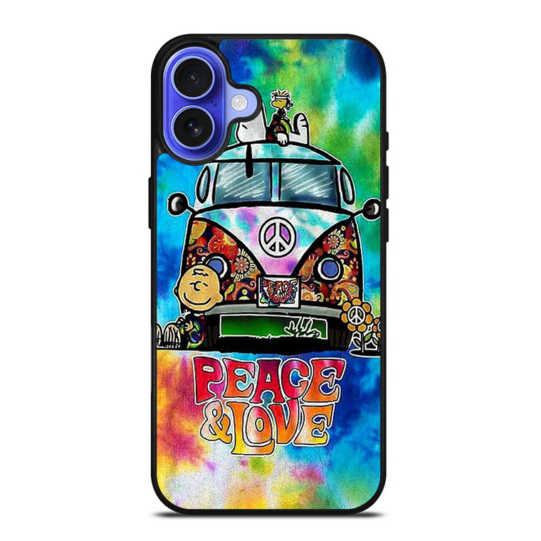 CHARLIE BROWN PEANUTS PEACE LOVE iPhone 16 Case Cover