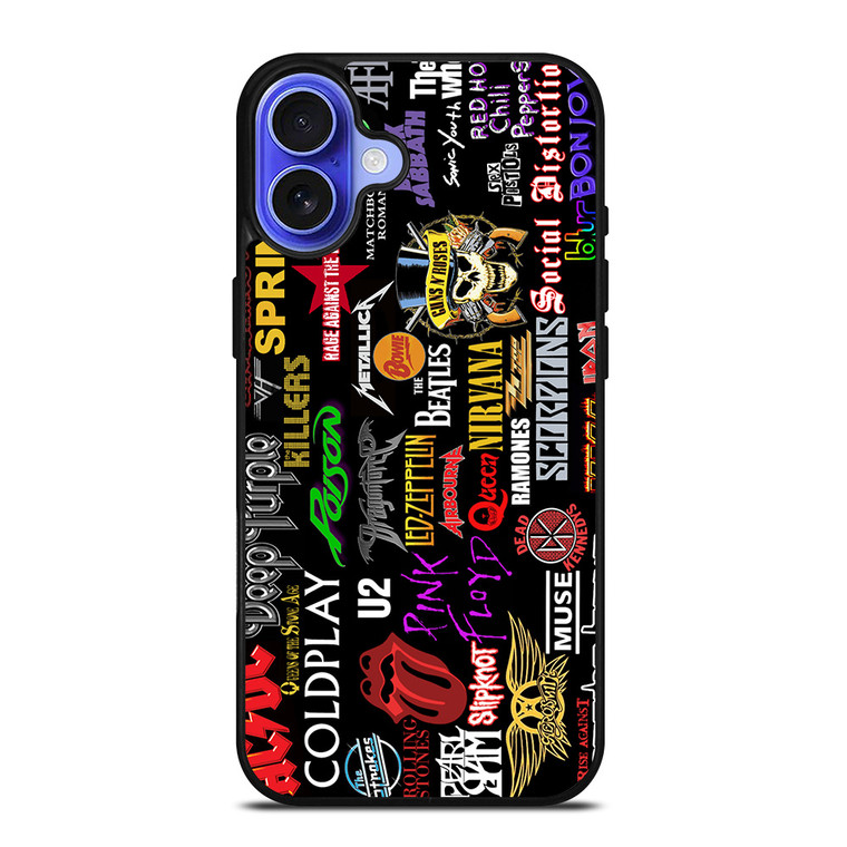 CLASSIC ROCK BAND COLLAGE iPhone 16 Case Cover
