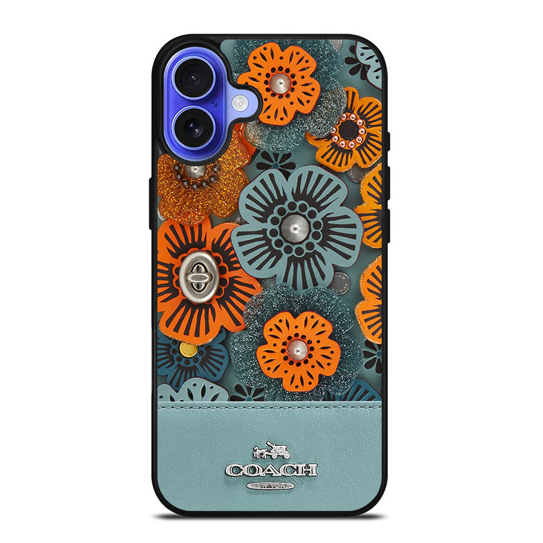 COACH NEW YORK BLUE TEA ROSE iPhone 16 Case Cover