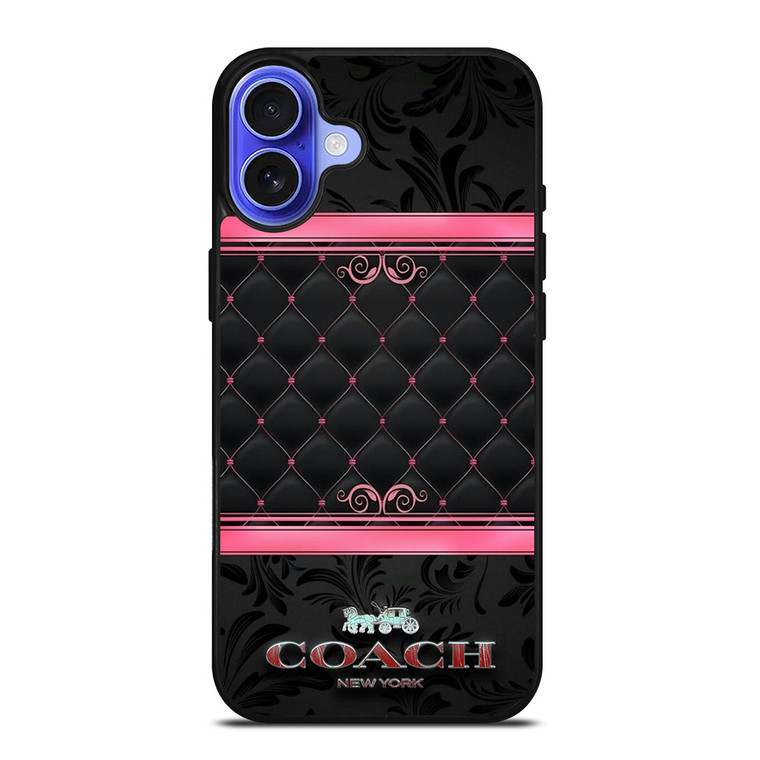 COACH NEW YORK PINK BLACK iPhone 16 Case Cover