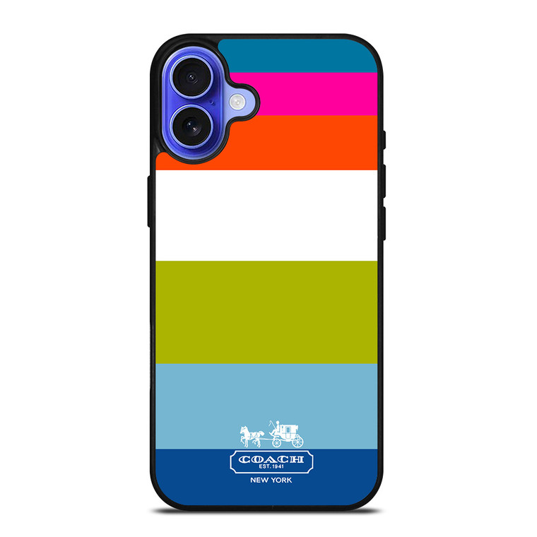 COACH NEW YORK STRIPE iPhone 16 Case Cover