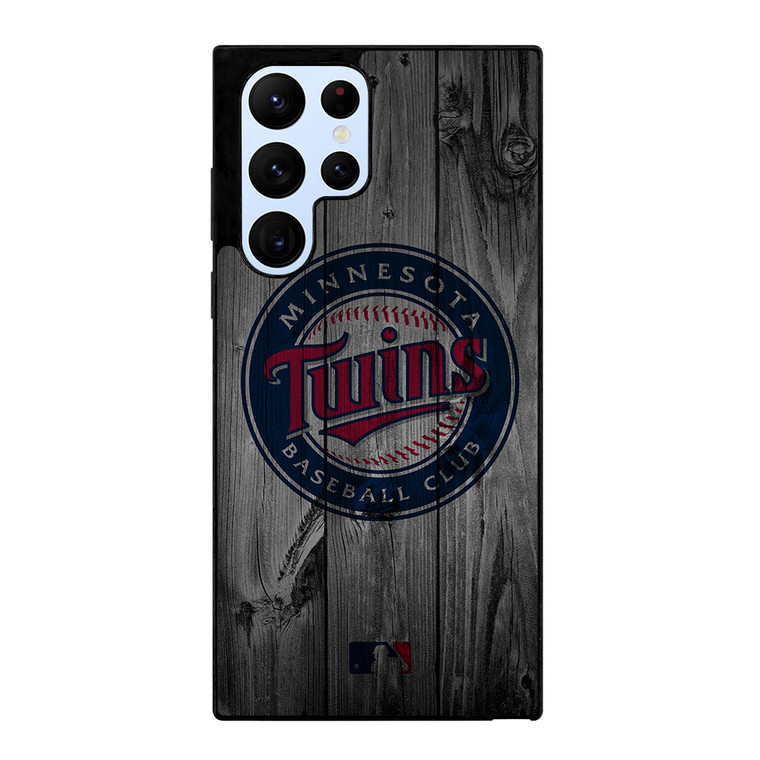 MINNESOTA TWINS BASEBALL MLB WOOD LOGO Samsung Galaxy S22 Ultra Case Cover