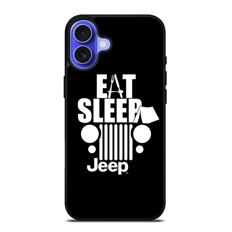 EAT SLEEP JEEP ART iPhone 16 Case Cover