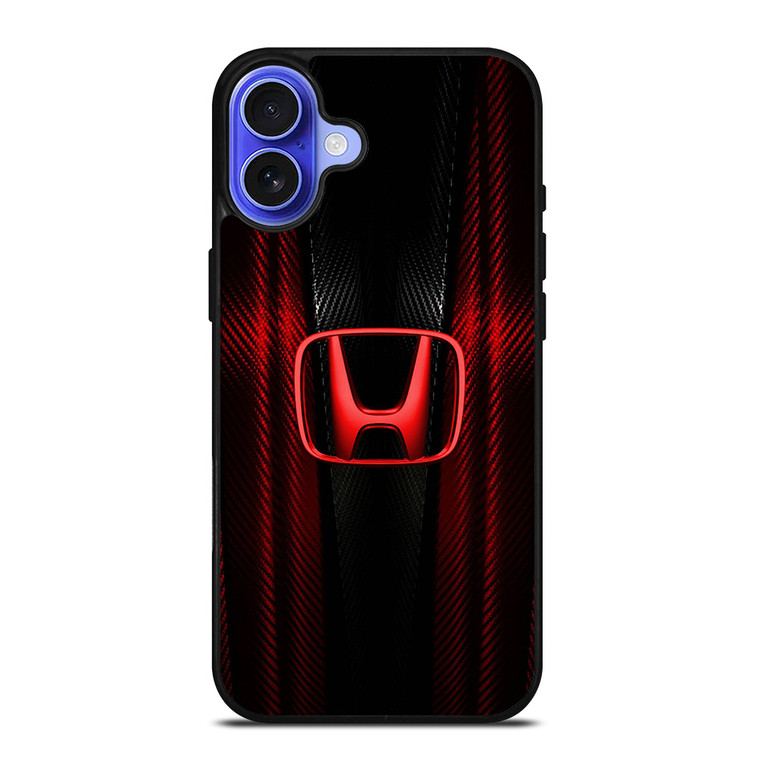 HONDA LOGO RED CARBON iPhone 16 Case Cover