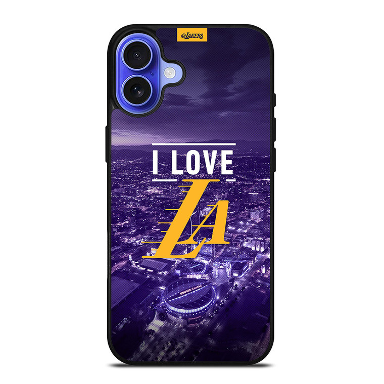 I LOVE LA LAKERS NBA LOGO iPhone 16 Case Cover