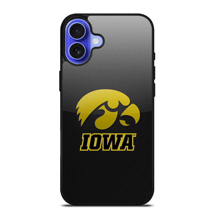 IOWA HAWKEYES CARBON iPhone 16 Case Cover