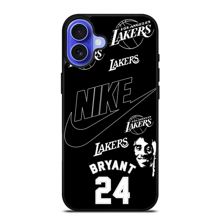 KOBER BRYANT LAKERS NIKE BLACK iPhone 16 Case Cover