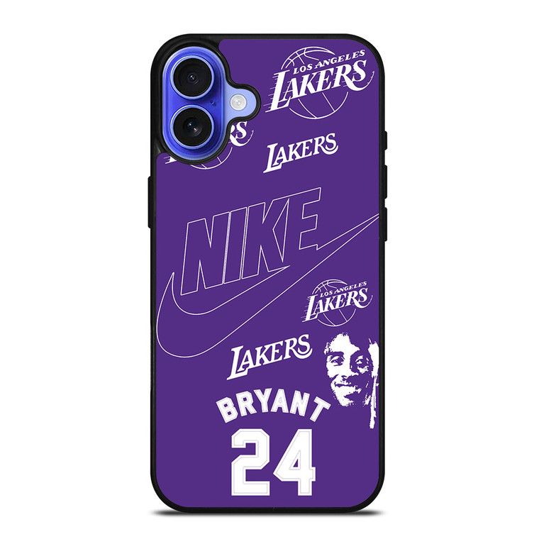 KOBER BRYANT LAKERS NIKE PURPLE iPhone 16 Case Cover KOBER BRYANT LAKERS NIKE PURPLE iPhone 16 Case Cover