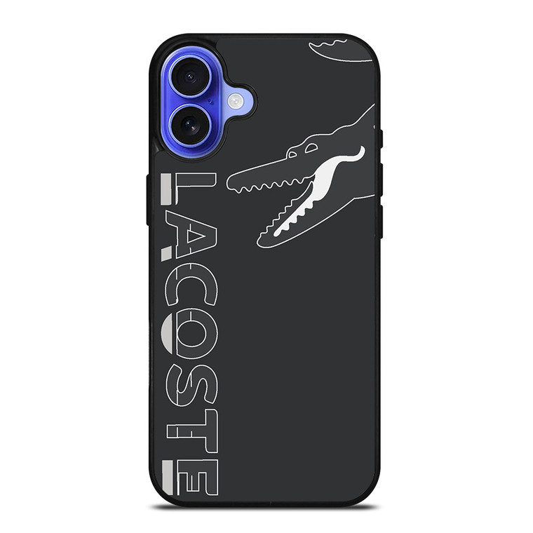 LACOSTE CROCODILE ALL BLACK iPhone 16 Case Cover