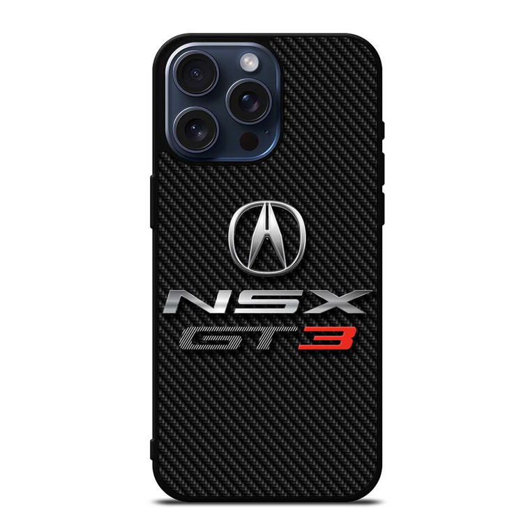 ACURA NSX GT3 LOGO CARBON iPhone 15 Pro Max Case Cover ACURA NSX GT3 LOGO CARBON iPhone 15 Pro Max Case Cover