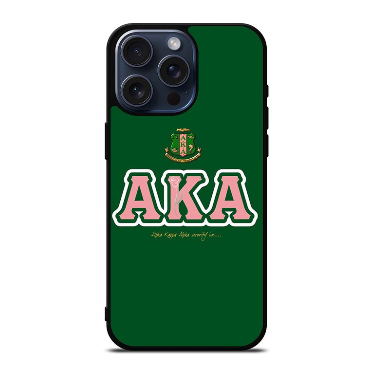 AKA PINK AND GREEN SIMPLE LOGO iPhone 15 Pro Max Case Cover