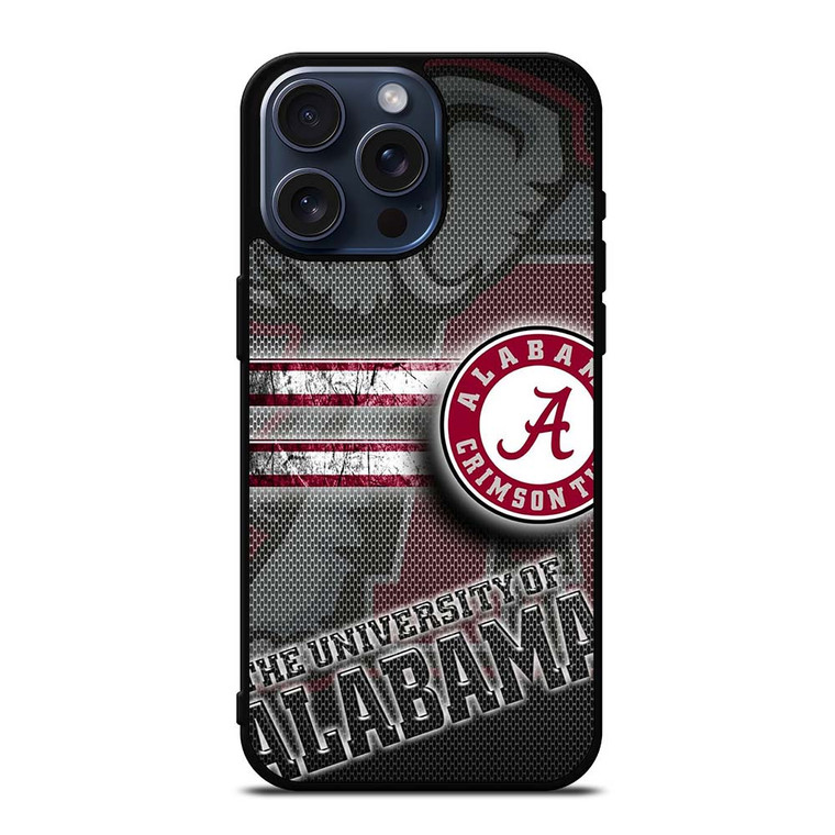ALABAMA CRIMSON TIDE CARBON iPhone 15 Pro Max Case Cover