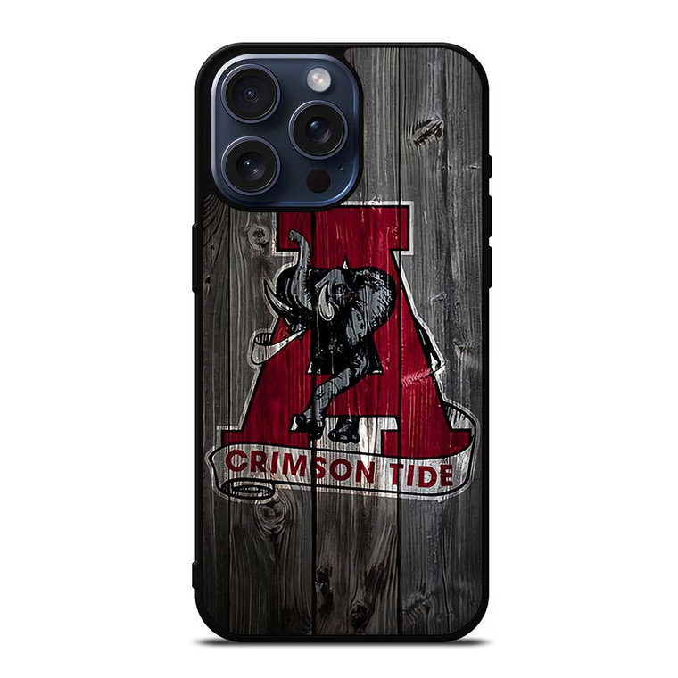 ALABAMA CRIMSON TIDE WOODEN ICON iPhone 15 Pro Max Case Cover