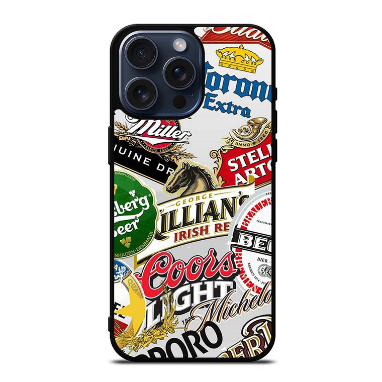 ALL BEER BRAND LOGO iPhone 15 Pro Max Case Cover