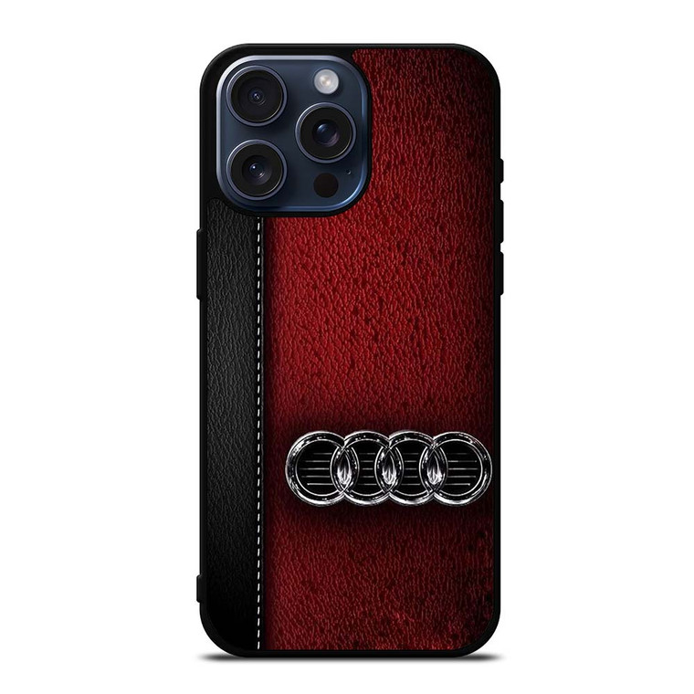 AUDI CAR RED LEATHER iPhone 15 Pro Max Case Cover