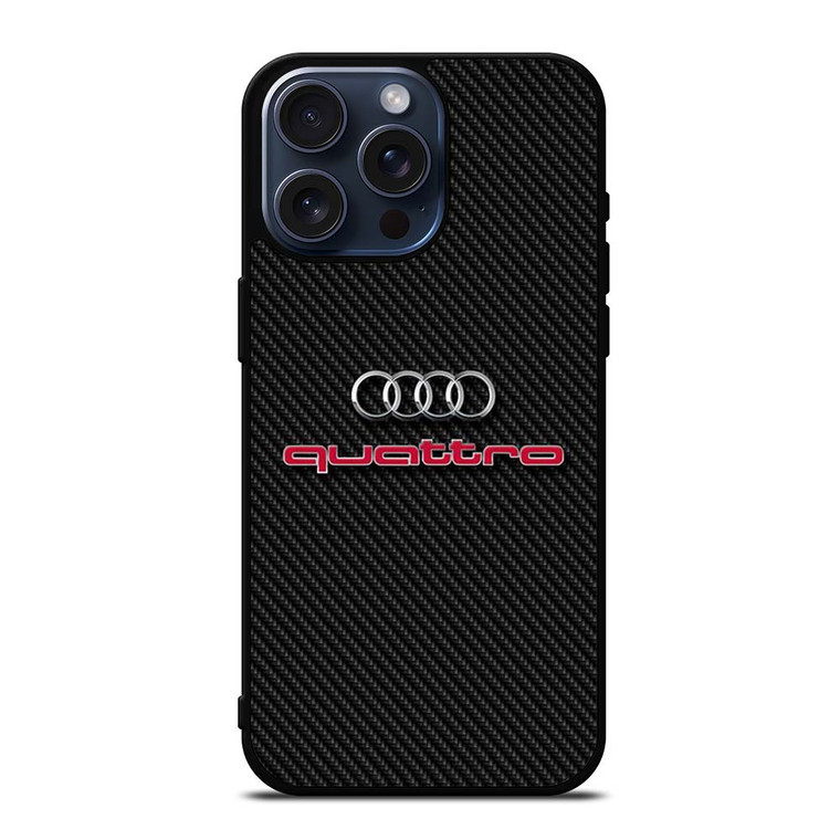 AUDI QUATTRO CARBON LOGO iPhone 15 Pro Max Case Cover