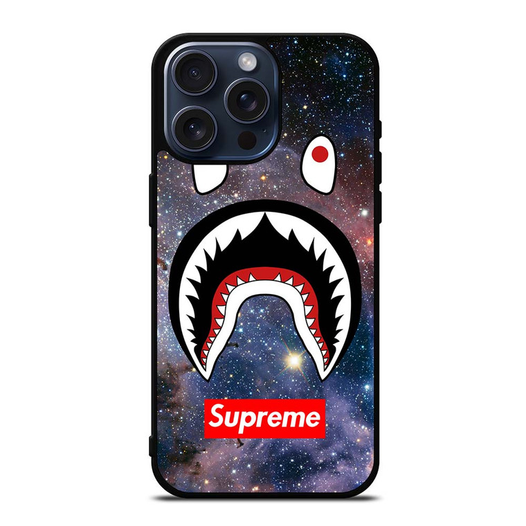 BAPE CAMO SHARK SUPREME NEBULA iPhone 15 Pro Max Case Cover