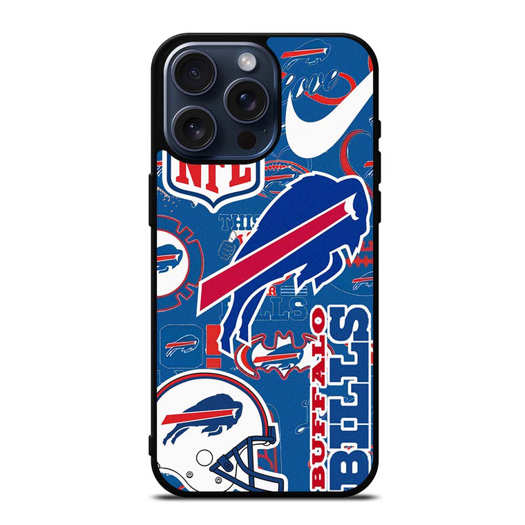 BUFFALO BILLS NFL STICKER BOMB iPhone 15 Pro Max Case Cover