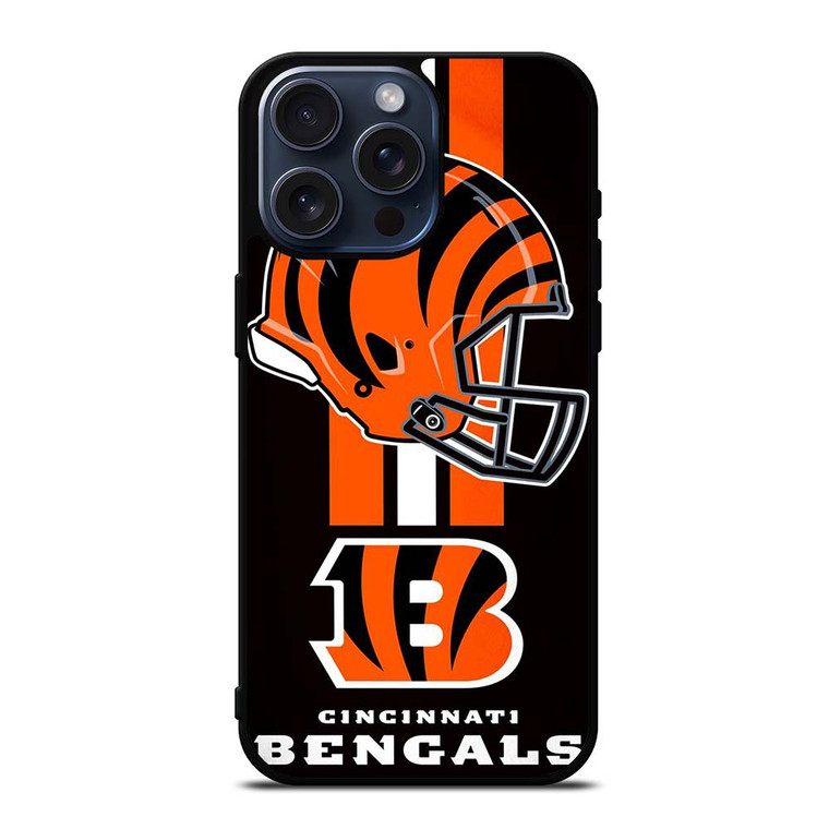 CINCINNATI BENGALS NFL HELMET iPhone 15 Pro Max Case Cover