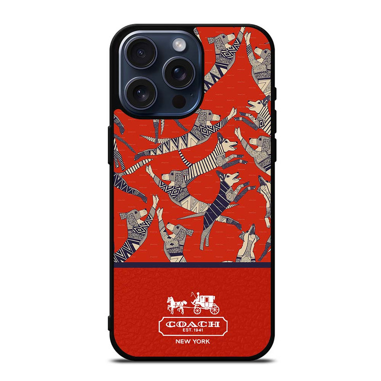 COACH NEW YORK DOG PARTY iPhone 15 Pro Max Case Cover COACH NEW YORK DOG PARTY iPhone 15 Pro Max Case Cover