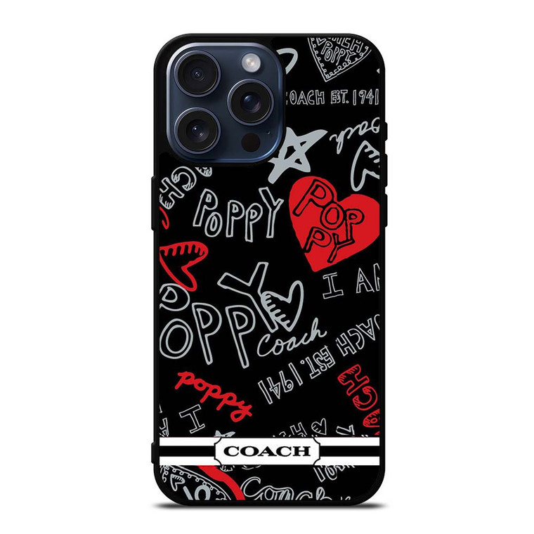 COACH NEW YORK POPPY BLACK iPhone 15 Pro Max Case Cover