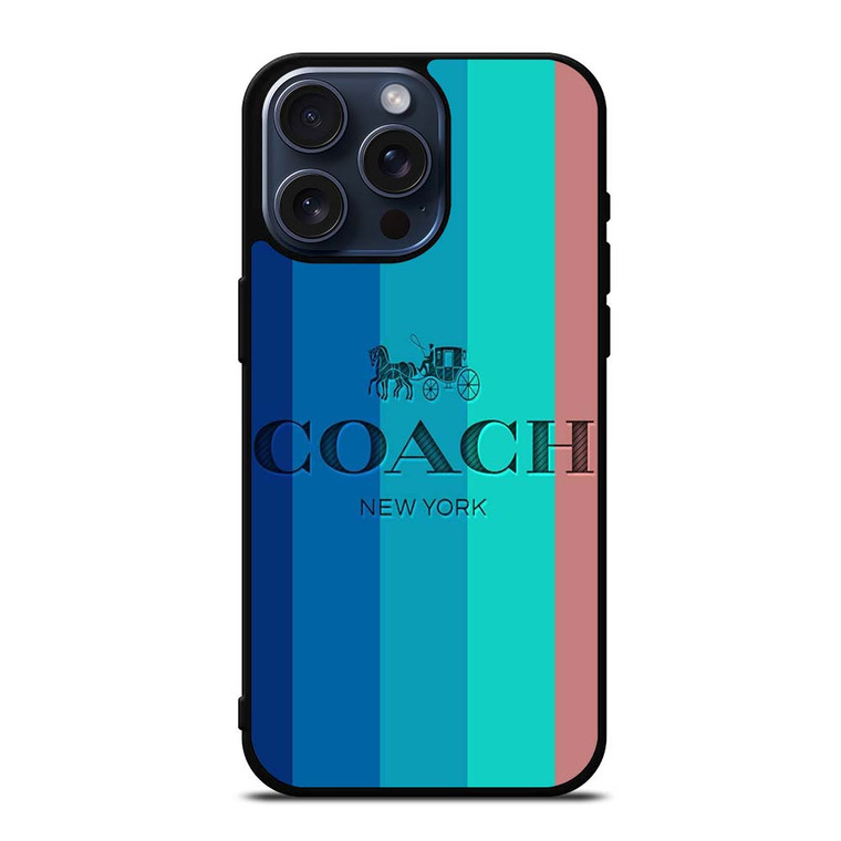 COACH NEW YORK STRIPES iPhone 15 Pro Max Case Cover