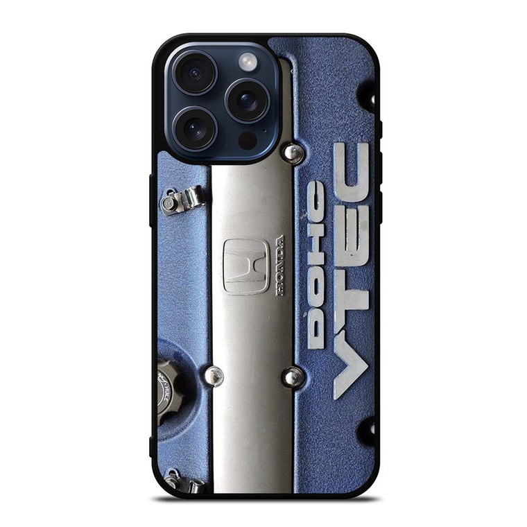 DOHC VTEC HONDA ENGINE BLUE iPhone 15 Pro Max Case Cover