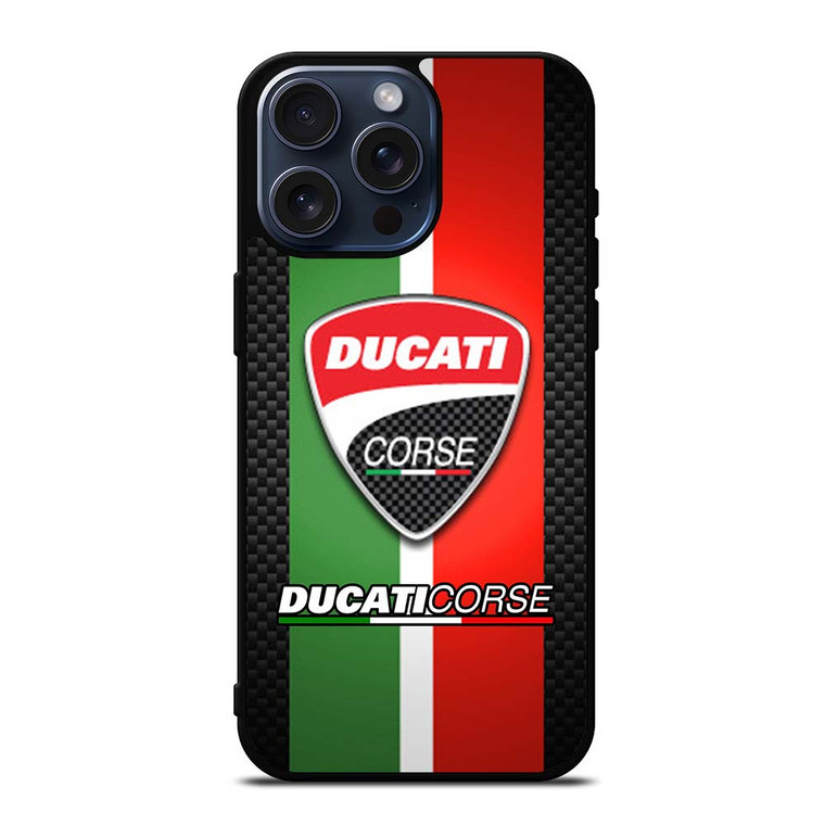DUCATI CORSE CARBON LOGO iPhone 15 Pro Max Case Cover