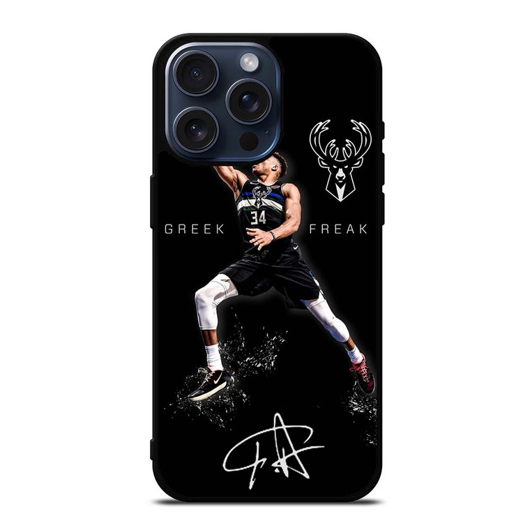 GIANNIS ANTETOKOUNMPO MILWAUKEE BUCKS iPhone 15 Pro Max Case Cover