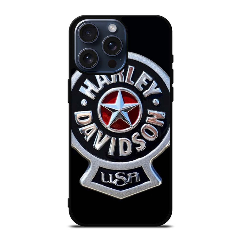 HARLEY DAVIDSON USA METAL EMBLEM iPhone 15 Pro Max Case Cover