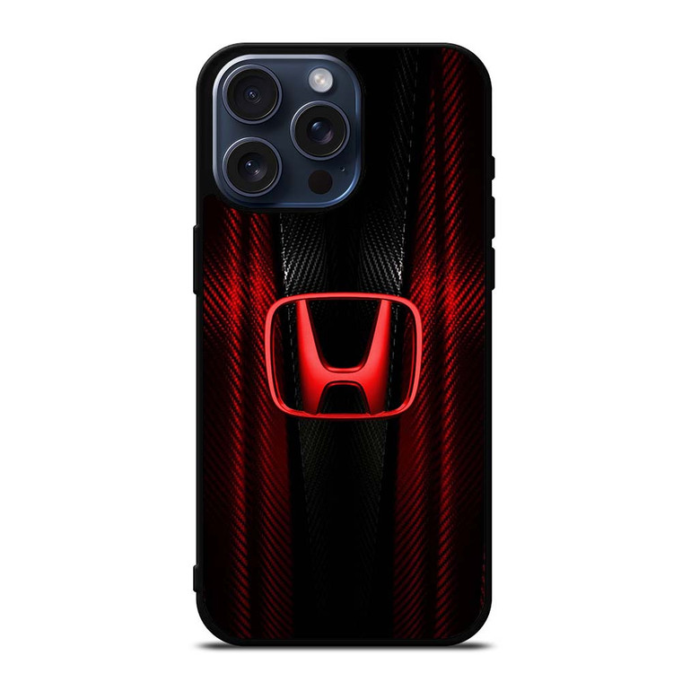 HONDA LOGO RED CARBON iPhone 15 Pro Max Case Cover