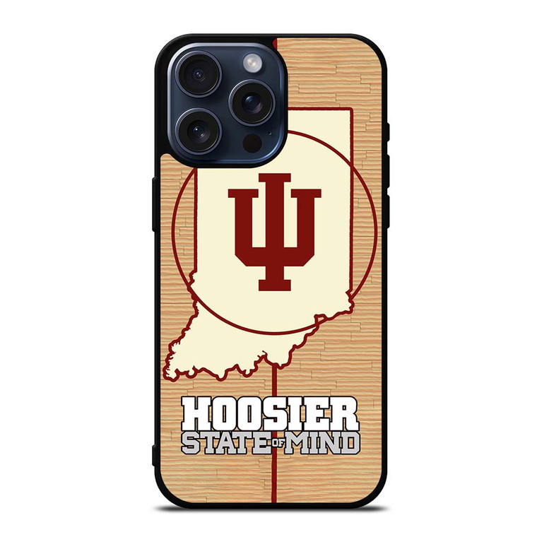HOOSIER STATE OF MIND INDIANA WOODEN LOGO iPhone 15 Pro Max Case Cover