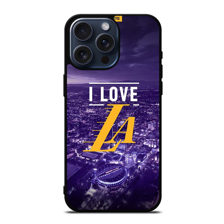 I LOVE LA LAKERS NBA LOGO iPhone 15 Pro Max Case Cover