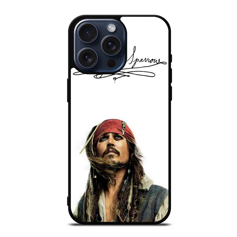 JACK SPARROW SIGNATURE PIRATES OF THE CARIBBEAN  iPhone 15 Pro Max Case Cover