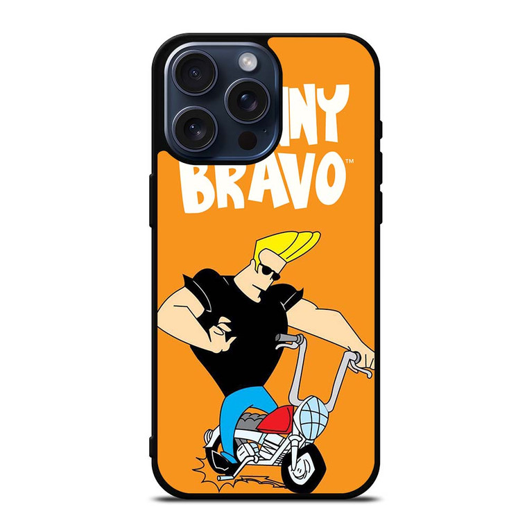 JOHNNY BRAVO CARTOON RIDING BIKE iPhone 15 Pro Max Case Cover