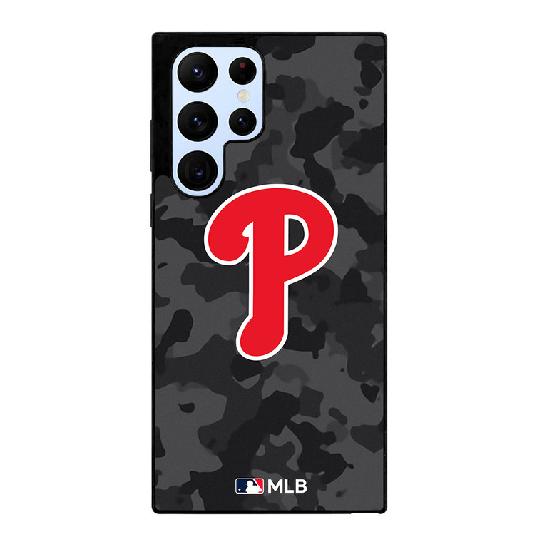 PHILADELPHIA PHILLIES BASEBALL BLACK CAMO Samsung Galaxy S22 Ultra Case Cover